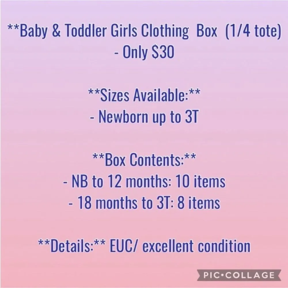 YOU PICK SIZE Baby girls clothing bundle